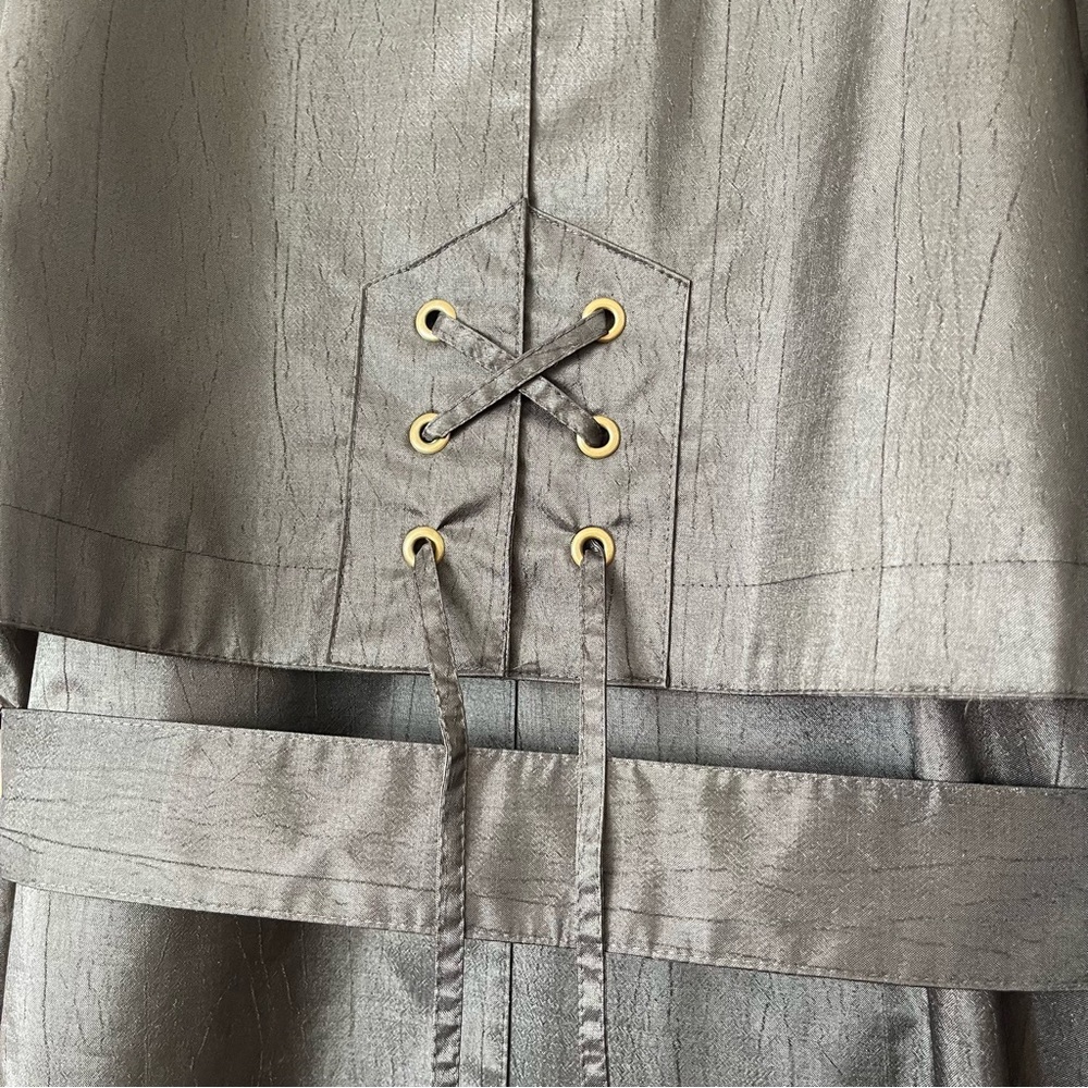 British Mist Vintage Black Rain Trench Coat Size 10 - Picture 10 of 12
